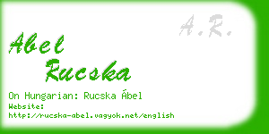 abel rucska business card